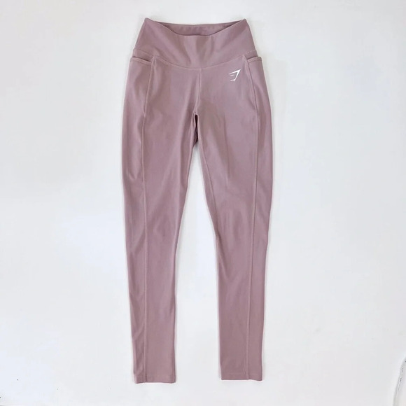 Gymshark Dreamy Leggings Taupe Dusty Rose Athletic Wear Athleisure - Picture 1 of 7